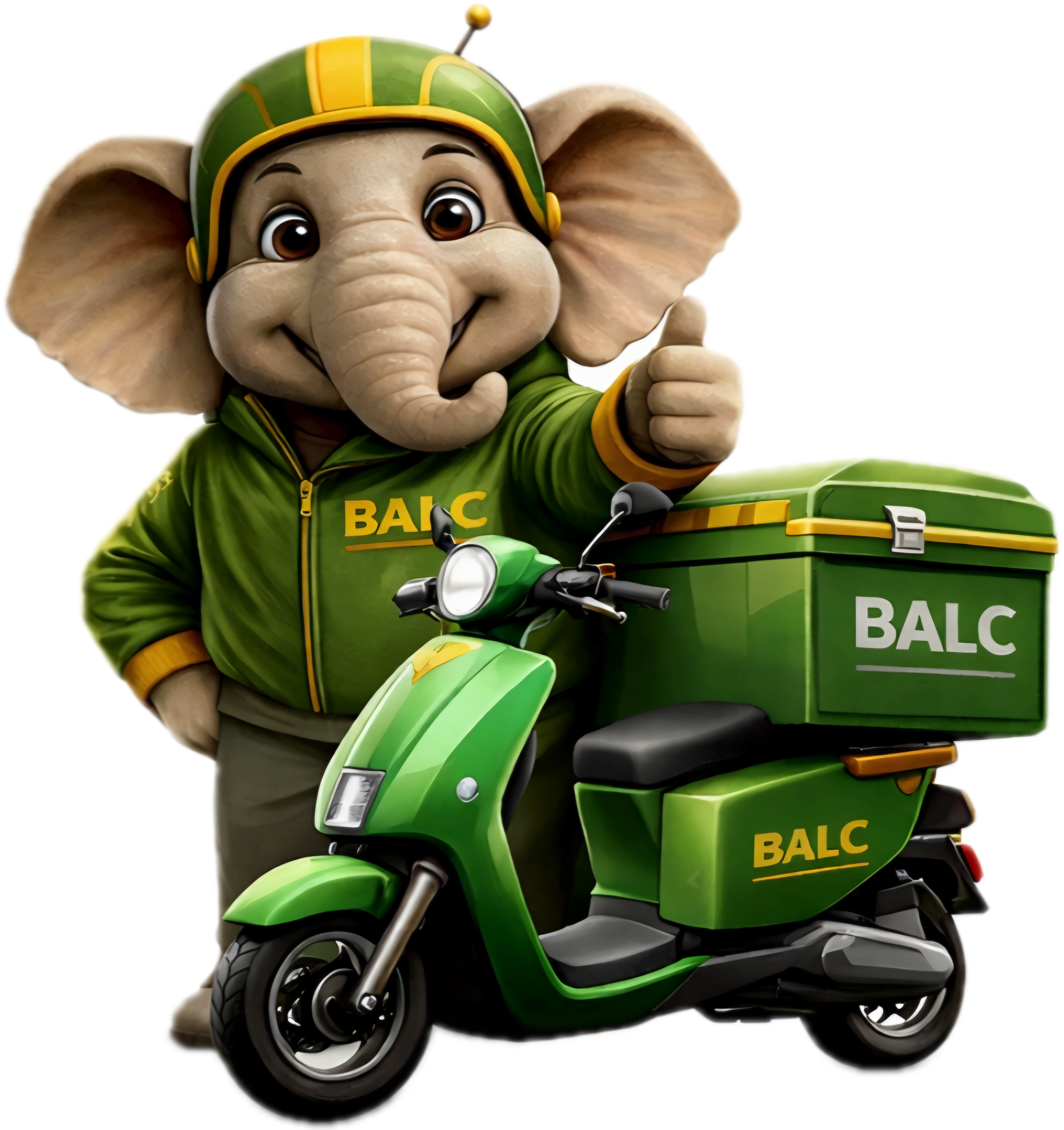 BALC Mascot - Elephant & Motorcycle